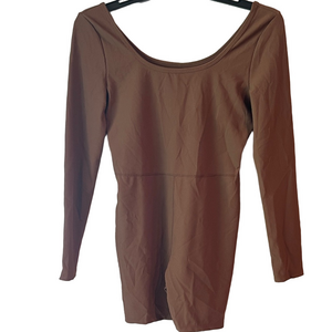 Brown Long Sleeve Women's Bodysuit